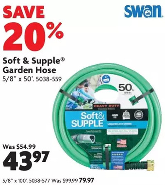 Home Hardware Soft & supple garden hose 5/8 x 50' | 5/8 x 100' offer