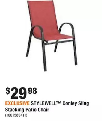 Home Depot Mix & match conley chili sling stacking patio dining chair offer