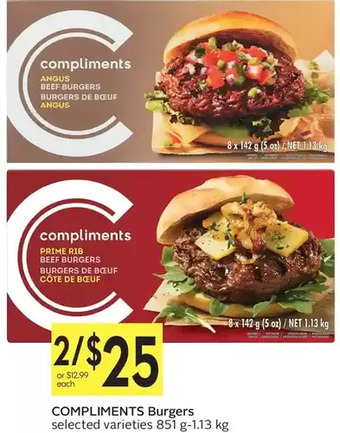 Foodland Compliments burgers offer