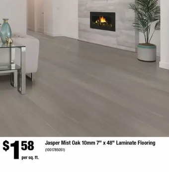 Home Depot Jasper mist oak 7-inch x 48-inch laminate flooring (17.99 sq. ft. / case) offer
