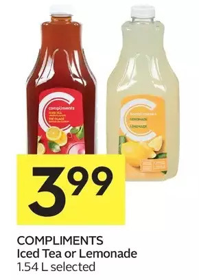 Foodland Compliments iced tea or lemonade offer