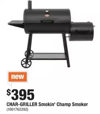 Home Depot Smokin' champ smoker grill offer