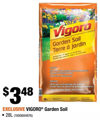 Home Depot 28.3 l garden soil, 9.06kg offer