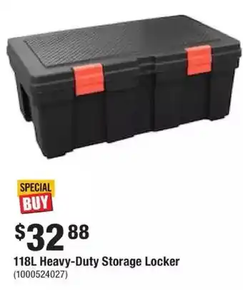 Home Depot 118l storage locker black/red latches offer