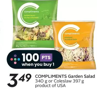 Sobeys Compliments garden salad or coleslaw offer