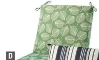 Home Depot 36-inch x 20-inch leaf mid back dining patio cushion in green offer
