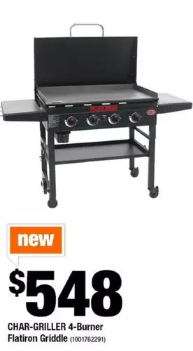 Home Depot 4-burner flat iron propane bbq griddle offer