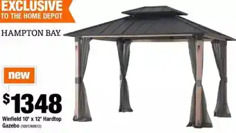 Home Depot Winfield 10 ft. x 12 ft. hardtop gazebo with netting & led lights offer