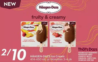 Sobeys Haagen-dazs ice cream or novelties offer