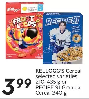 Sobeys Kellogg's cereal or recipe 91 granola cereal offer
