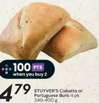 Sobeys Urban Fresh Stuyver's ciabatta or portuguese buns offer