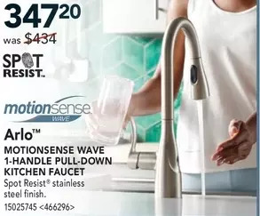 Lowe's Moen arlo motionsense wave 1-handle pull-down kitchen faucet offer
