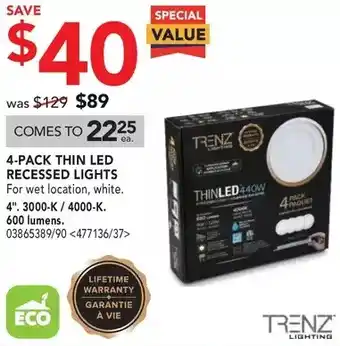 Lowe's Trenz thin led recessed lights offer