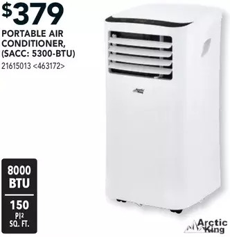 Lowe's Arctic king portable air conditioner, (sacc: 5300-btu) offer