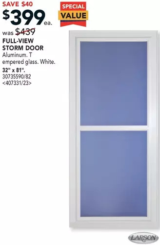 Lowe's Larson full-view storm door offer