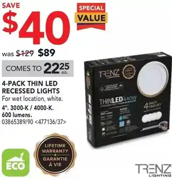 RONA Trenz thin led recessed lights offer