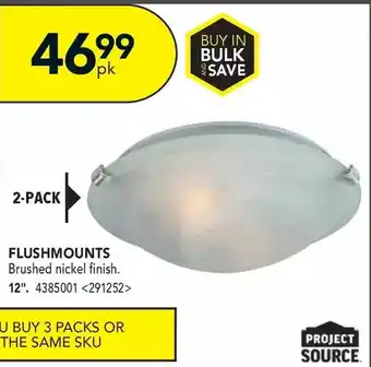 Lowe's Project source flushmounts brushed nickel finish. 12 offer