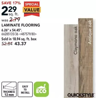 Lowe's Quickstyle laminate flooring offer