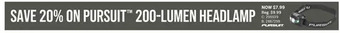 Cabela's Pursuit 200-lumen headlamp offer