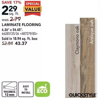 RONA Quickstyle laminate flooring offer