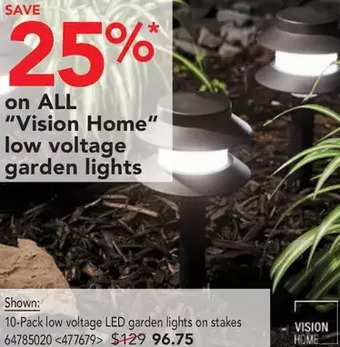 RONA Vision home low voltage garden lights offer