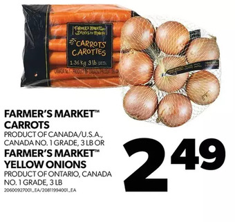 Real Canadian Superstore Farmer's market carrots or farmer's market yellow onions offer