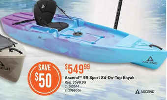 Cabela's Ascend 9r sport sit-on-top kayak offer