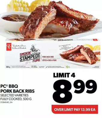 Real Canadian Superstore Pc bbq pork back ribs offer