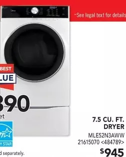 RONA 7.5 cu. ft. dryer offer