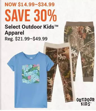 Cabela's Outdoor kids apparel offer
