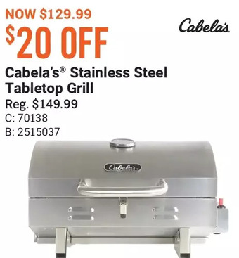 Cabela's Cabela's stainless steel tabletop grill offer