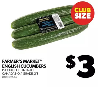 Real Canadian Superstore Farmer's market english cucumbers offer