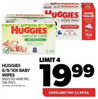 Real Canadian Superstore Huggies 6/9/10x baby wipes offer