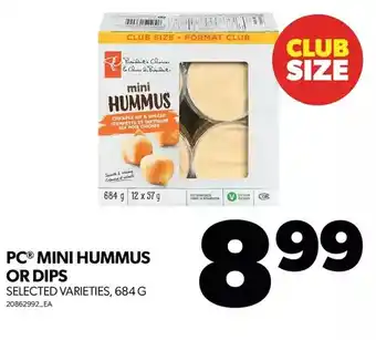 Real Canadian Superstore Pc mini hummus or dips offer