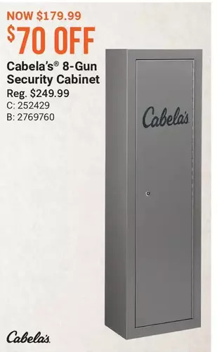 Cabela's Cabela's 8-gun security cabinet offer