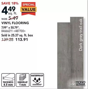 RONA Mono serra vinyl flooring offer