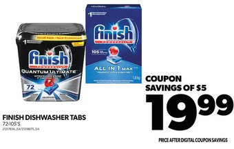 Real Canadian Superstore Finish dishwasher tabs offer