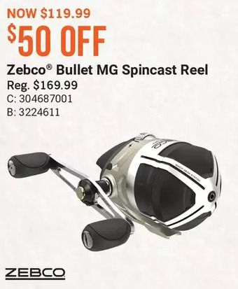 Cabela's Zebco bullet mg spincast reel offer