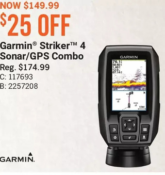 Cabela's Garmin striker 4 sonar/gps combo offer