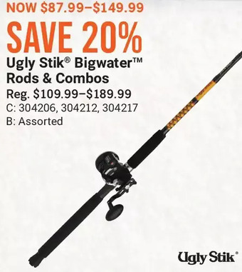 Cabela's Ugly stik bigwater rods & combos offer