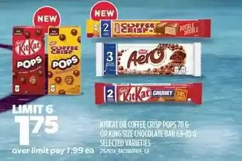 Real Canadian Superstore Kitkat or coffee crisp pops or king size chocolate bar offer