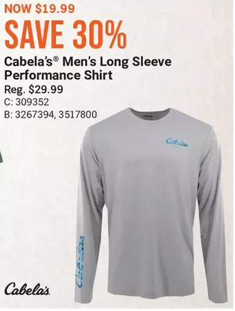 Cabela's Cabela's men's long sleeve performance shirt offer
