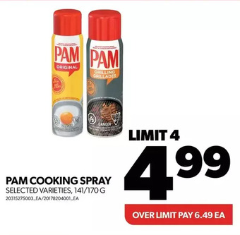 Real Canadian Superstore Pam cooking spray offer