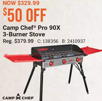 Cabela's Camp chef pro 90x 3-burner stove offer