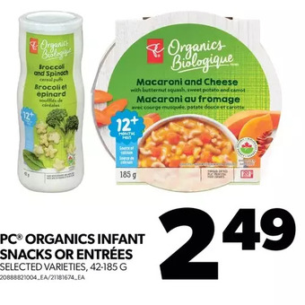 Real Canadian Superstore Pc organics infant snacks or entrées offer
