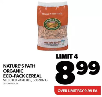 Real Canadian Superstore Nature's path organic eco-pack cereal offer