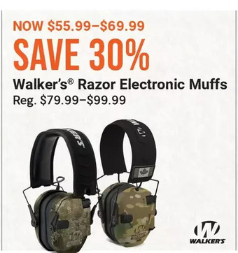 Cabela's Walker's razor electronic muffs offer