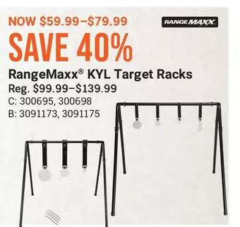 Cabela's Rangemaxx kyl target racks offer