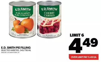 Real Canadian Superstore E.d. smith pie filling offer