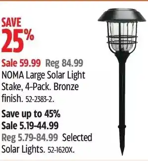 Canadian Tire Noma large solar light stake offer